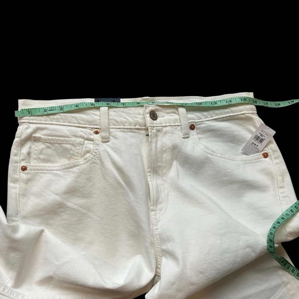NWT Gap white mid rise split hem ‘90s loose jeans size 28 relaxed straight loose - Picture 8 of 10